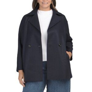 ICONS BY CINZIA ROCCA Blue Italian Virgin Wool Overcoat